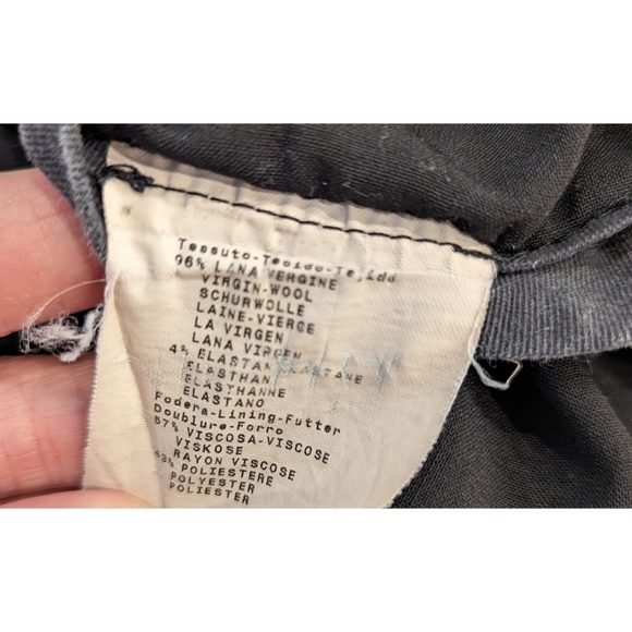 Armani Black Wool Flat Front Straight Leg Dress Pants Size 6 - Picture 5 of 9